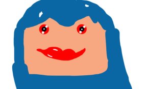 sketch 100444 blued hair girl